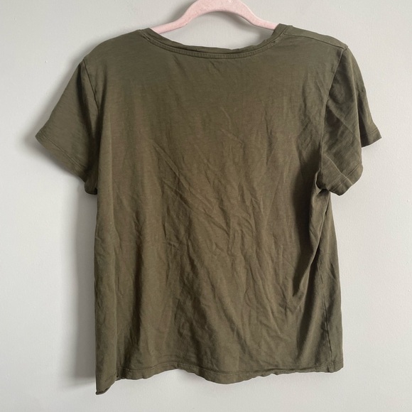 Madewell Olive Green V-Neck Tee - Picture 7 of 7
